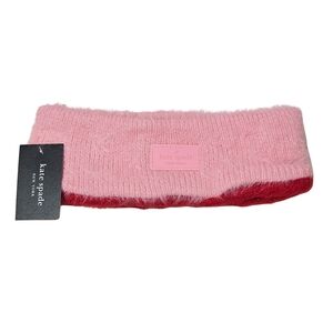 Kate Spade Headband Colorblock Eyelash Knit Pink/Red Valentine's Day Winter Gift